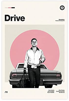 Modernes Retro-Film-Poster Drive (1) Leinwand-Poster, Wandkunst, Dekordruck, Bild, Gemälde für Wohnzimmer, Schlafzimmer, Dekoration, ungerahmt, 50 x 75 cm