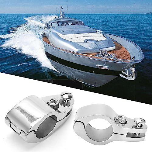 2 mordazas plegables para barcos Bimini Top, soporte para bisagra bimini, soporte de bisagra para marina, sujeción de tubos, abrazadera para tubos, abrazadera para tubo (25 mm)
