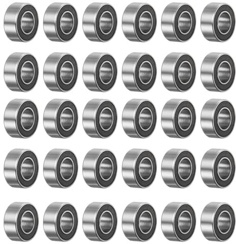 sourcing map 30 Stück MR105-2RS Rillenkugellager 5x10x4mm Chromstahl Miniatur-Lager Doppelt abgedichtet Präzisionslager, P6 (ABEC 3)