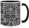 Purely Home Geometric Mug - Black & White Monochrome Patterned Black Cup - Tea Coffee Gift/Present Ceramic Mug