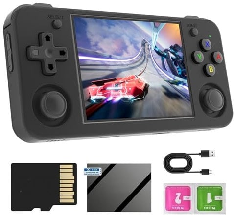 RG35XX H Consola Portátil, 64G+128G 10000+ Juegos, Pantalla IPS De 3,5, Sistema Linux, Emulador Retro, Soporta HDMI Salida De TV y Gamepad, 3300 mAh Batería