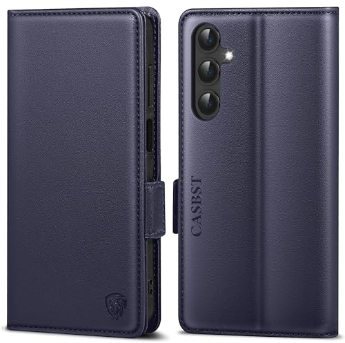 CASBST Handyhülle für Samsung Galaxy A54 5G Hülle Premium Leder Schutzhülle Klappbar mit Kartenfach Ständer Magnet Flipcase für Samsung A54 Handytasche mit RFID Klapphülle für Galaxy A54 Marineblau