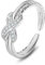 KristLand Ring Unendlichkeit Silber 925 Sterling Silber Verstellbare Offene Ring mit Cubic Zirkonia Frauen Silber Ring Schmuck Geschenk für Damen