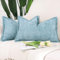 Madizz 2er Set Chenille Samt mit Rand Kissenbezüge Weiche Dekorativ Zierkissenbezüge Modern Kissenhülle für Sofa Wohnzimmer Schlafzimmer Hellblau 40x80 cm