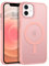 DOMAVER Case for iPhone 12/12 Pro 6.1 - Slim, Matte, Pink, Military Grade Shock Absorption & MagSafe Wireless Charging Compatible