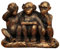 Wanwanzi 3 Weise Affen Statue Set – 3-in-1 bronzefarbener Affe aus Kunstharz – Höre kein Böses – kein Böses sehen, kein Böses sprechen – Affenfiguren für Büro & Heimdekoration – Geschenkoption