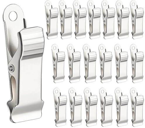 HUSABEJAIN 20 Pack Mini Clamps Alligator Clips 1/2 Inch Wide Metal Spring Clamps Crocodile Alligator Clip for Crafts Wire Photo Curtain Crafts (Silver)