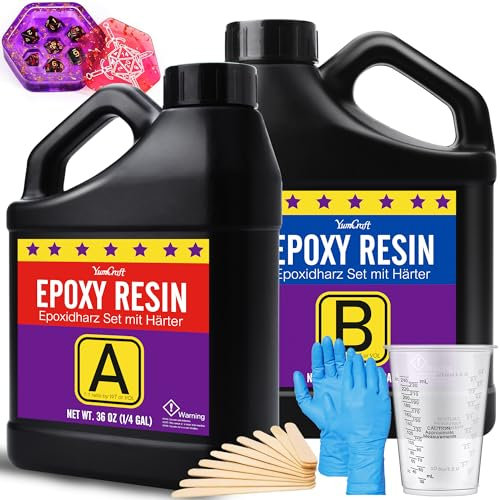 Epoxidharz - 72oz Kristallklares Epoxidharz Kit, Blasen frei, Anti-Gelb, Selbstnivellierend, Hochglanz-Kunstharz für DIY Kunst Handwerk, Schmuck, Tisch, Formen, freundlich zu Harz Handwerk Anfänger