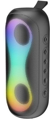 BUDI TWS - Altavoz inalámbrico LED colorido con tarjeta TF, batería de 4000 mAh y clasificación IPX7, compatible con dispositivos de audio y teléfonos inteligentes