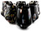 MurArt Bicchieri di Murano Set da 6 bicchieri da 300ml in vetro soffiato a mano in lavorazione artigianale Made in Italy B8 (Nero, Bicchieri Acqua 6pz)