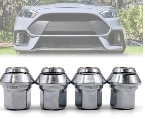 OEMASSIVE M12 x 1,5 Radmuttern für Ford, 4 Stück Leichtmetallradmuttern für Ford, 19 mm Radmuttern