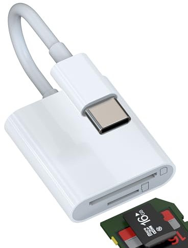 Adattatore Lettore Schede SD Micro SD a USB C (2 in 1)per iPhone15 per Apple iPad Pro MacBook Air Card Reader TF Memoria Scheda MacBook Mini Trasferire Dati Fotocamera Porta Esterna Carte Memory Plug