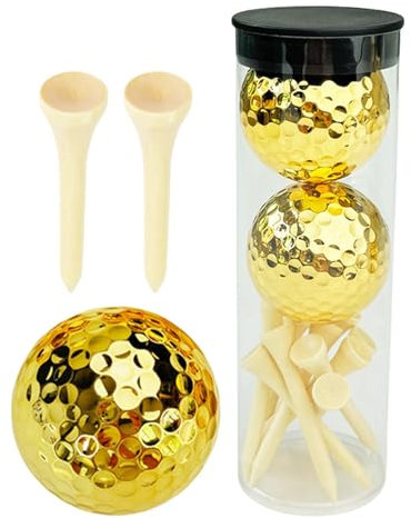 Golfset für Herren Golfset Extra Lange Golfschläger Übungswerkzeug mit stabiler Struktur Weiß Gold 14x4,6x4,6cm/5,51x1,81x1,81 Zoll für Feldmatten und Drive