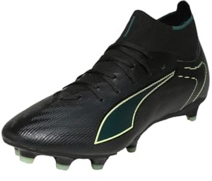 Puma Unisex Ultra 6 Match+ Fg/Ag Fußballschuh, Puma Black Fizzy Light Green Terrain, 44.5 EU