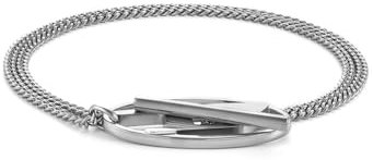 Diesel Herren-Armband aus Edelstahl mit Knebelverschluss, Helles Silber