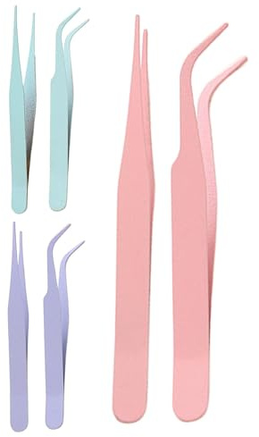 6 Piece Pince De Precision,Pince À Epiler De Précision,Pince Brucelle 3 Droites 3 Courbes Pincettes De Précision Antistatiques Pincettes Pour Fournitures De Scrapbooking