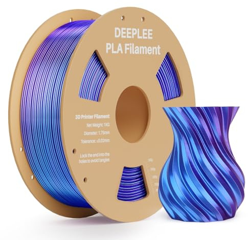 DEEPLEE Silk PLA Filament, Dual Color, Blau-Violett 1KG | Shiny Silk 3D Drucker Filament 1.75mm, Multicolor Filament PLA, Maßgenauigkeit +/- 0.02mm