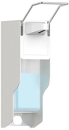 OVAS HOO Eurospender 500 Ml Desinfektionsspender Wand Aluminium Seifenspender Wandbefestigung Mit Ellbogendruck Für Desinfektionsmittel Und Handseifen, Weißer Seifenspender