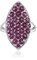 Indischer Rhodolith Ring 3ct - Eleganter Platin-Plattierter 925er Silberring mit 21 Edelsteinen - Exquisite Handwerkskunst und Romantische Raffinesse - Perfektes Accessoire für Abendveranstaltungen