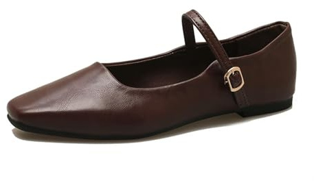 SJFYB Mary Jane con Punta Quadrata da Donna Mary Jane Scarpe Poco Profondo di Punta Quadrata retrò Comoda