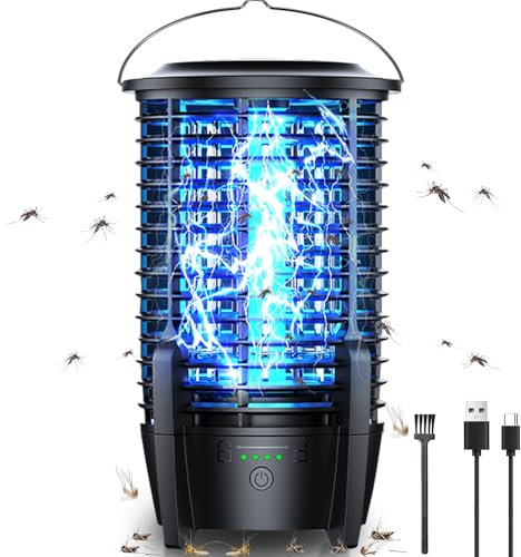 Dufuso - Lámpara antimosquito, 720 °UV asesino de insectos eléctrica USB recargable con iluminación LED, IPX4 impermeable anti insectos, repelente efectivo alcance 100 m² para dormitorio, cocina