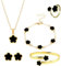 GWAWG Four Leaf Clover Jewellery Set, 5Pcs Gold Jewellery Sets for Women with Clover Necklace, Bracelet, Earrings, Ring Elegant Lucky Jewellery Gift for Birthday, Valentine’s, Mother’s Day
