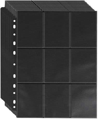 30 Pack 9 Pocket Page Protector, 540 Double Side Trading Card Sleeves Pages Baseball for 3 Ring Binder, Sheets Standard Card Binder for MTG, TCG, Baseball Cards