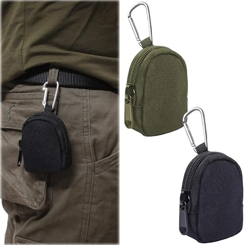 Ltsbaed 2 Stück Taktische Mini Geldbeutel, Coin Purse mit Reißverschluss | Tactical Coin Purse; Tragbar Reise Ring Aufbewahrung Unterwegs; für Camping Wandern Radfahren; für Münzen kleine Gegenstände