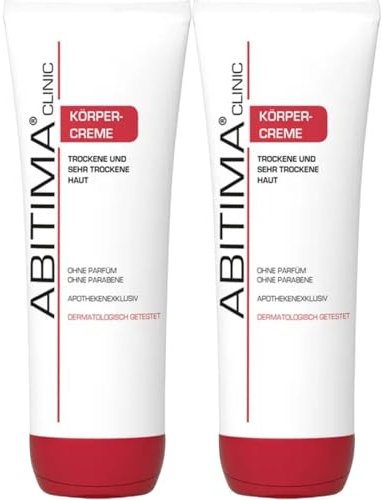 ABITIMA CLINIC Körpercreme 2x 250 ml - bei trockener Haut, nachhaltig feuchtigkeitsregulierend und feuchtigkeitsspendend, zieht schnell ein ohne fettiges Hautgefühl, mit Lanolin & Glycerin