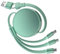 Multi Charger Cable USB A/C, 6 in 1 PD 60W Retractable Multi Charging Cable, Multiple Fast Charger Cable with Micro USB Type C Port for 16 Pro, 16 Plus, MaBook, Pad, Galaxy (Mint Green)