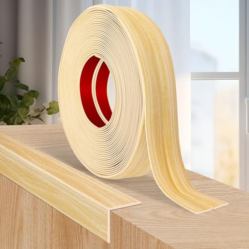 Molduras decorativas pared protector esquinas pared moldura adhesiva rodapie flexible (4cm×3m, Grano de madera original)