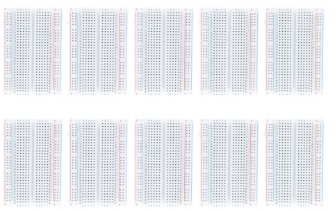 Ausi 10pcs 400 Ties Mini Solderless Breadboard Universal 400 Contacts Solderless Breadboard for Electronics Testig DIY