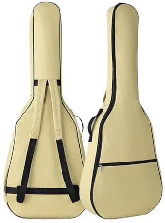 LPACXBYD 40/41 Zoll Oxford-Gewebe Akustikgitarren-Gigbag Wasserdichter Rucksack Baumwolle Doppelte Schultergurte Gepolsterte Softcase für Konzertgitarren(Yellow)