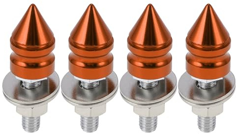 Partuto Diebstahlsichere Kennzeichen Schrauben Kit Orange 4 Stück | Aluminiumlegierung, M6, 45mm, Für Motorrad, Auto, LKW, Geländefahrzeuge, Vierradfahrzeuge, Einfache Installation