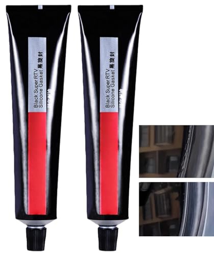 2PCS Black Silicone Sealant,High Temperature Silicone Sealant,Black Silic/one Sea/lant,Waterproof Adhesive for Cars,Ultra-Strong B/lack Tyre Repair,Flexible &Durable for Long-Lasting Repairs