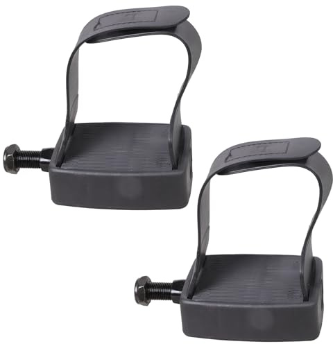 Ranuw Indoor Heimtrainer Pedal mit Riemen, 9/16-Zoll-1/2-Zoll Gewinde, stationäre Liegepedale für rotierende Liegefahrräder