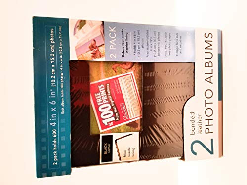 2er Pack Bonded Leder Fotoalbum für 300 Fotos je schwarz