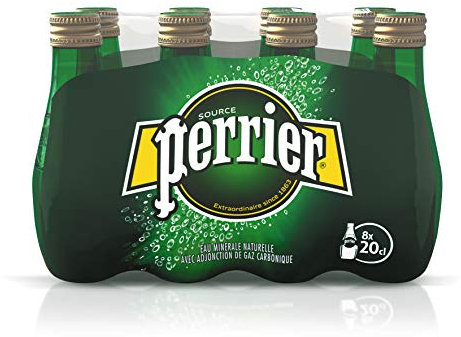 Perrier Eau minérale naturelle gazeuse - Les 8 bouteilles verre de 20cl