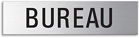 Plaque de Porte - Bureau | Signalétique en Acier inox brossé 160 x 40 mm | No.10125