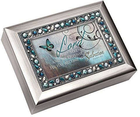 Cottage Garden 129284 Spieluhr Lord Is My Strength & How Great Thou Art-Teal mit Schmucksteinen