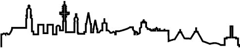 Samunshi® Hamburg Skyline Aufkleber Silhouette in 8 Größen und 25 Farben (20x3,9cm schwarz)