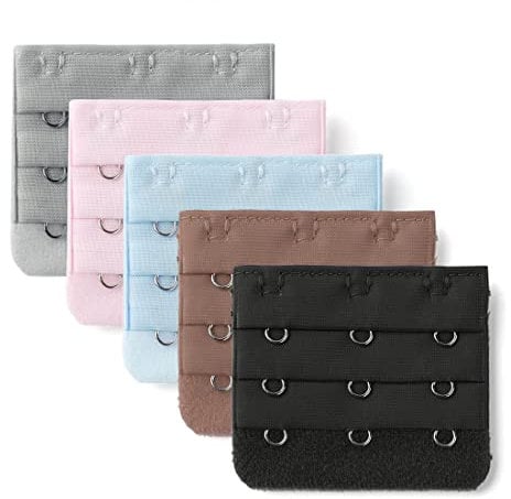 sourcing map 3 Hook 3 Row Stretchy Bra Strap Extenders Buckle Hooks Bra Band for Women Diverse Color 5 pcs