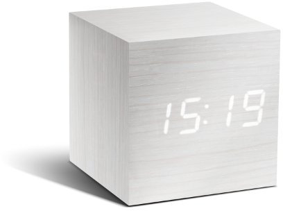 Gingko Electronic-Desk-Clocks, Holz, Weiß, Einheitsgröße