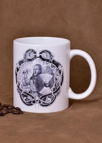 Battle-Merchant - Viking Rage Tour Tasse 300 ml - Keramik Becher mit Wikinger Raid Motiven und Tourdaten für Mittelalter Fans, Reenactment Enthusiasten und LARP Abenteurer