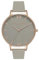 Olivia Burton Analog Quarzuhr für Damen Kollektion Grey DIAL mit Graues Lederarmband - OB15BD61
