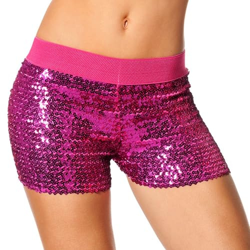 WILBERS & WILBERS 6431 - Hotpants mit Pailletten, kurze glänzende Shorts, Party Outfit für Festival, Karneval