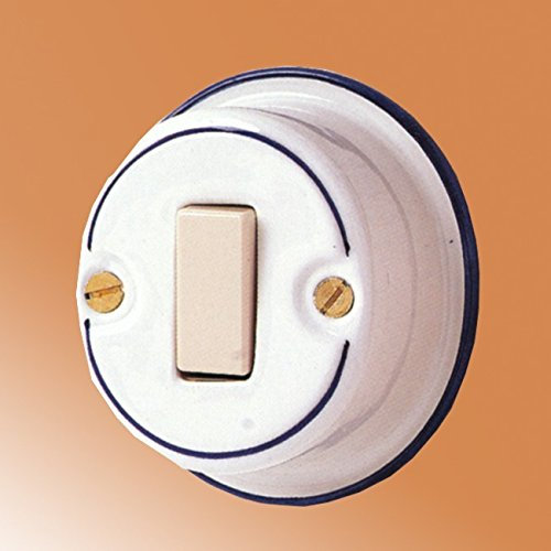 Interruttore in ceramica a pulsante stile rustico vintage country - Ambra