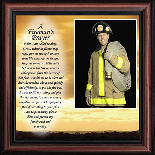 Cadre photo personnalisé pompier, cadeaux pompiers, 10 x 10 6595W