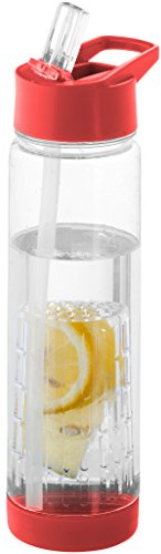 Bullet Tutti Frutti Bottle With Infuser (25.9 x 7.1 cm) (Transparent/Red)