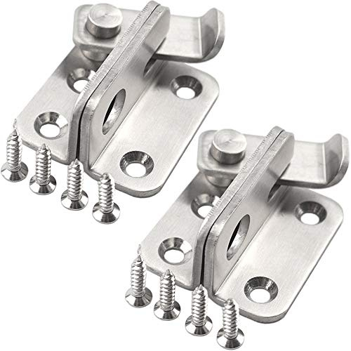 YUOIP® Edelstahl links Offene Vorhängeschloss Haspe Tür Schloss Tor Riegel klein Diebstahlschutz Lock Türschloss/Türriegel für WC-Fenster Möbel Haustier Türschloss (2 Stück)